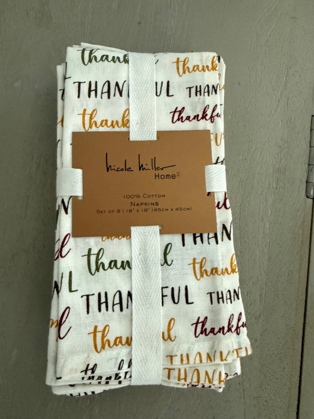 Nicole Miller Home Fall Set of 8 Napkins; NWT